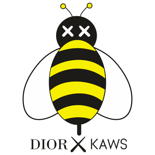 DIOR X KAWS BEE LOGO MEN'S SOLID T-SHIRT