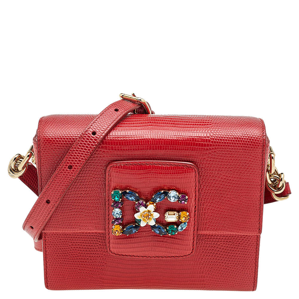 DOLCE & GABBANA MINI RED LEATHER MILLENNIAL BAG