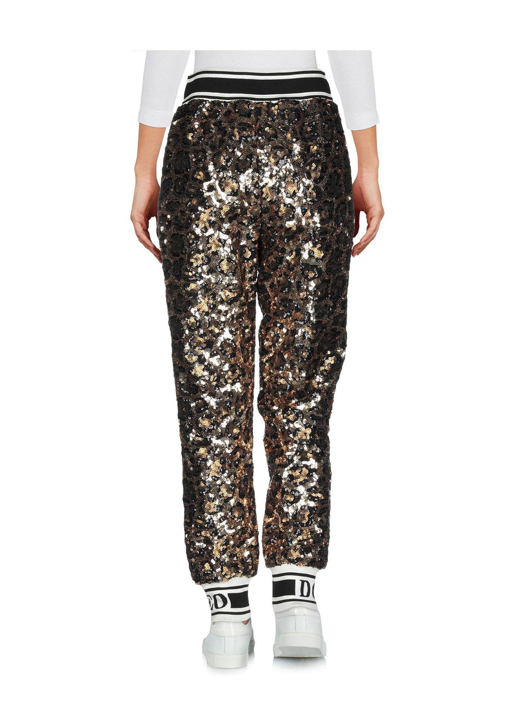 DOLCE & GABBANA GOLD SEQUINED TRACK TROUSERS