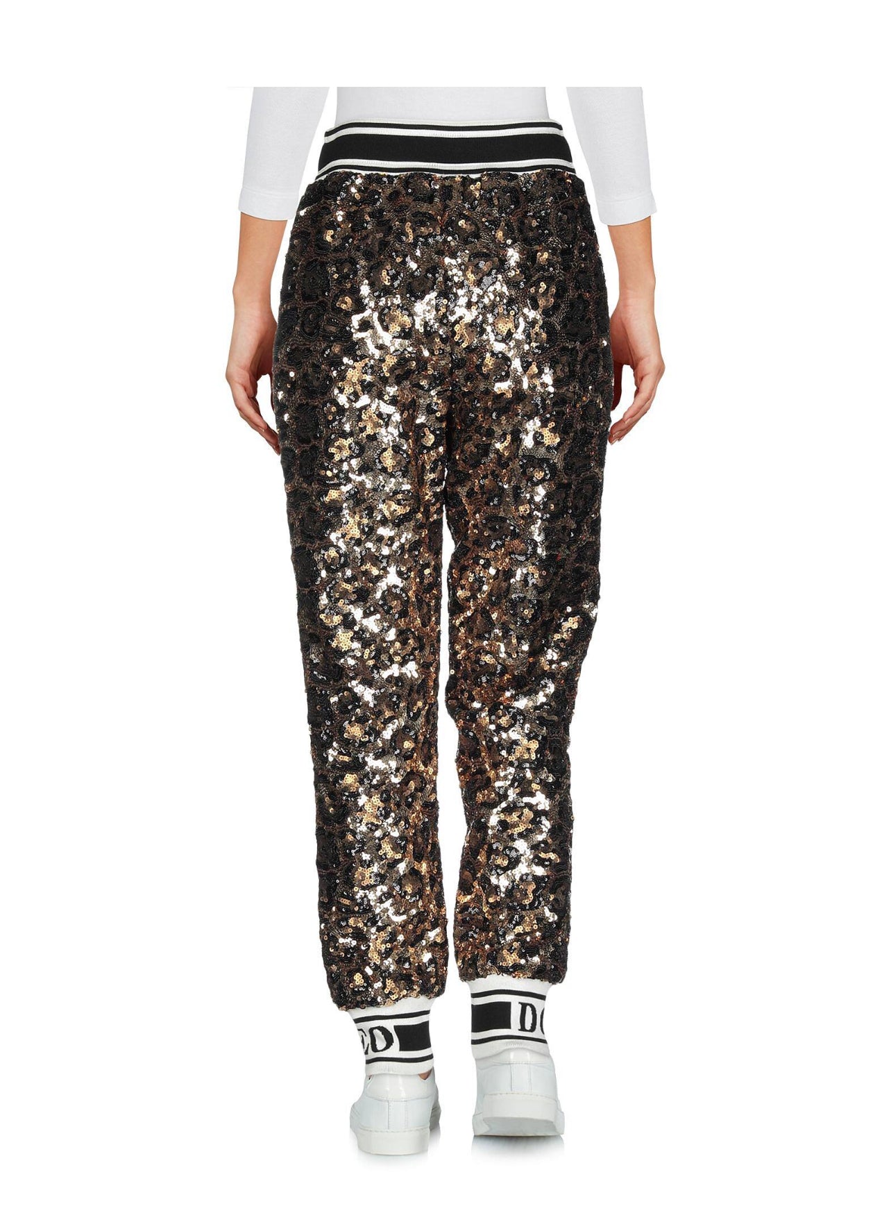 DOLCE & GABBANA GOLD SEQUINED TRACK TROUSERS