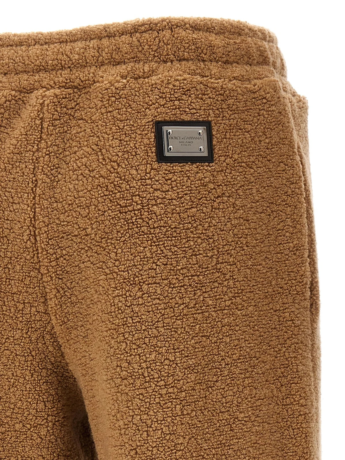 DOLCE & GABBANA LOGO PLAQUE TEDDY PANTS