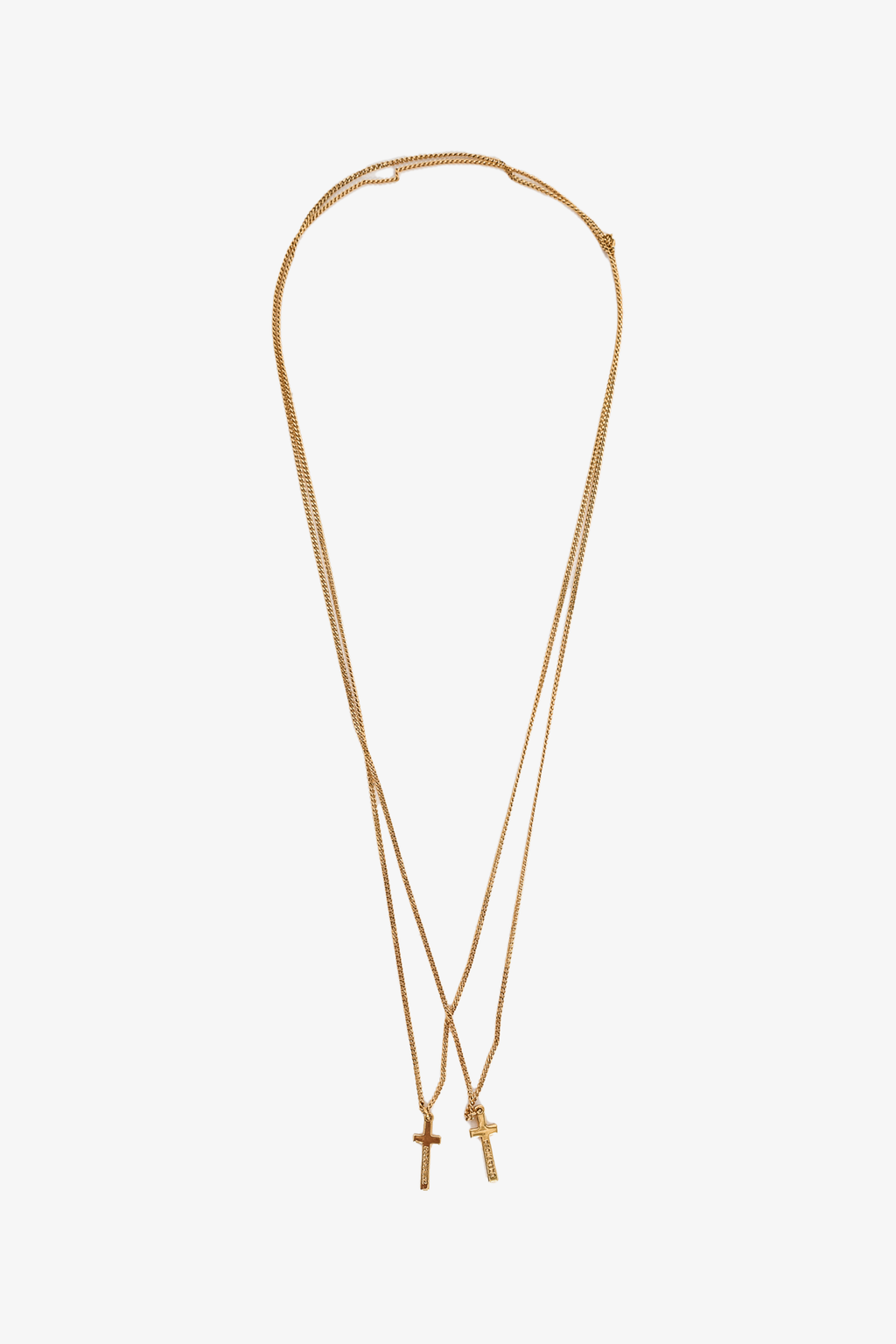 Dsquared2 Gold Toned Double Cross Necklace