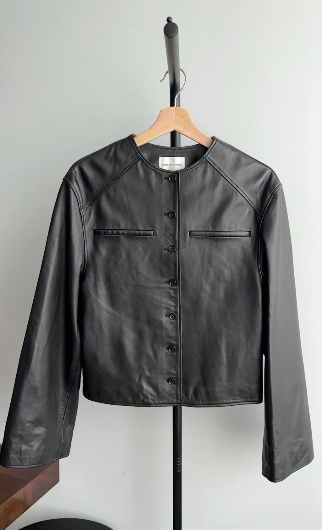 Lou Lou Studio Black Leather Brize Jacket - M