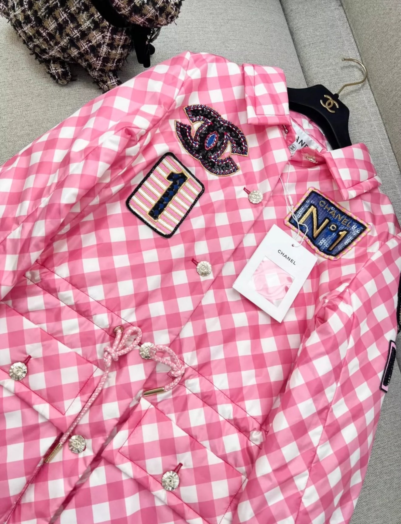 Chanel 23C Pink, White & Multicolor Parka