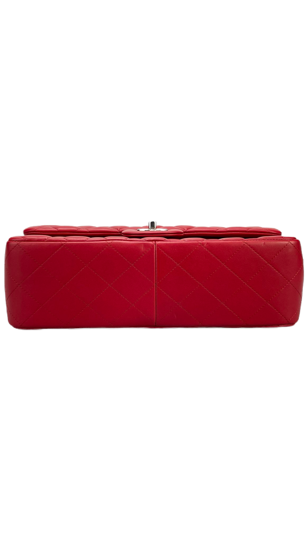 Chanel Red Timeless Classic jumbo Bag in Lambskin silber Hardware