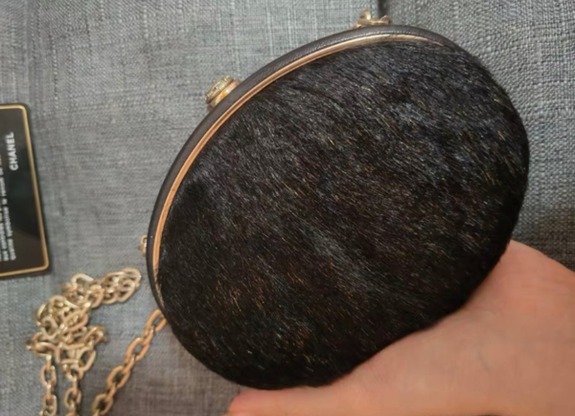 CHANEL 2014 Paris-dallas Minaudière Crossbody Bag In Black excellent condition
