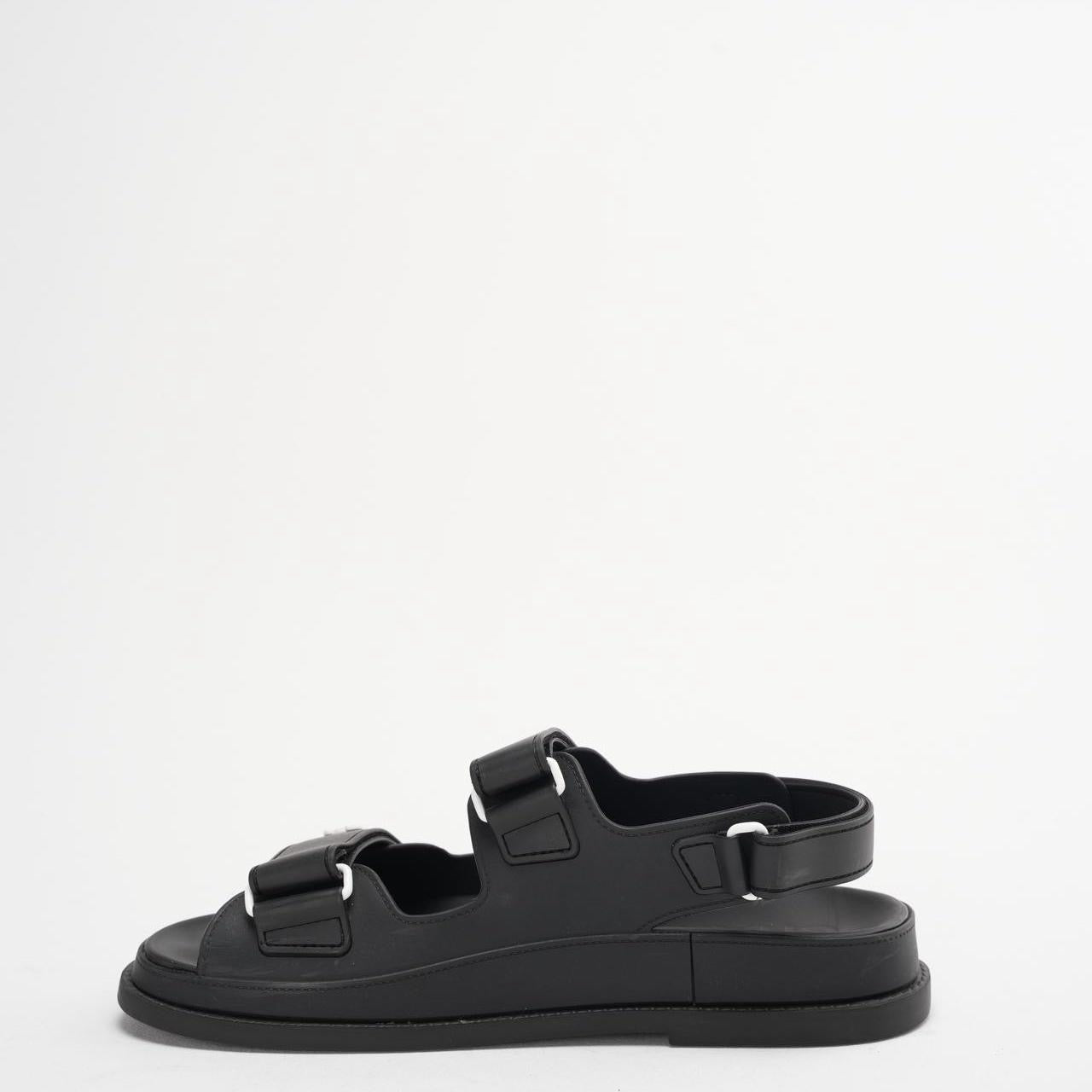 Chanel Black CC Dad Sandals Rubber Size 38