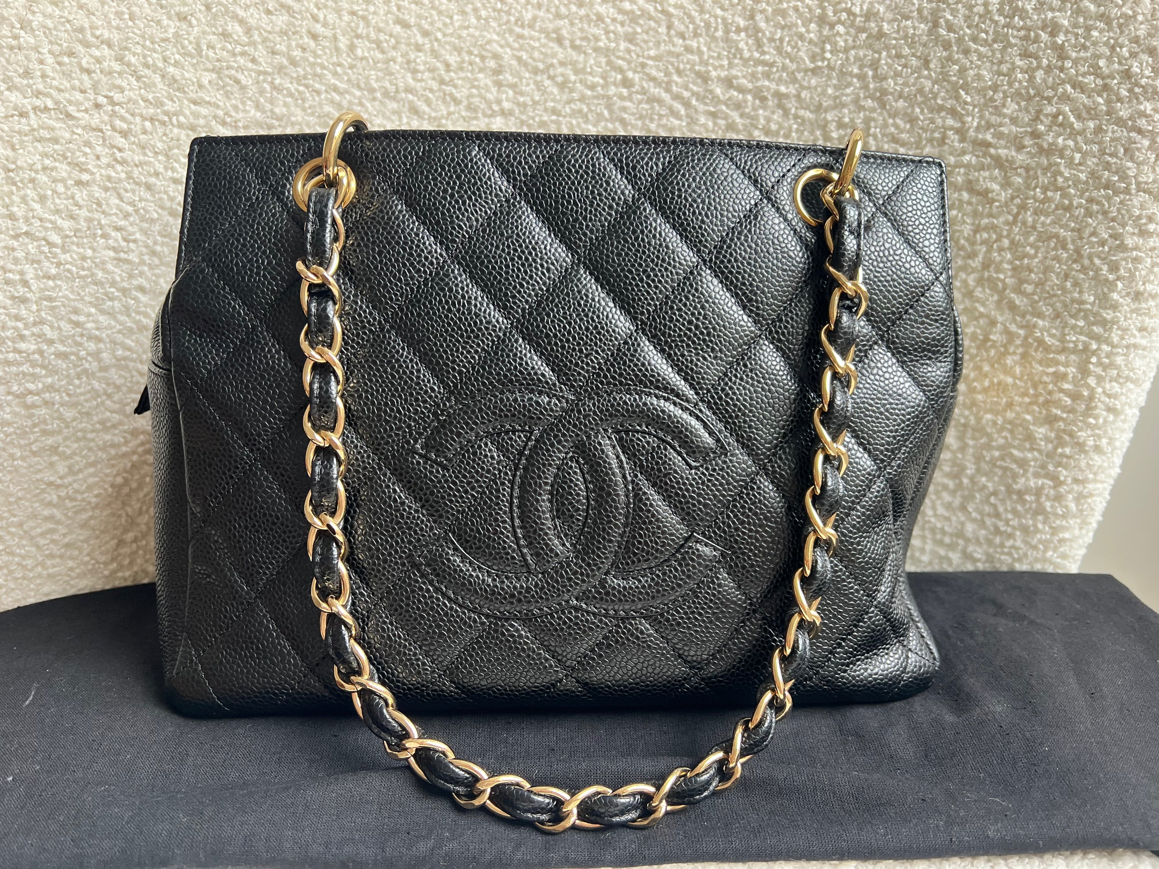 Chanel Black Quilted Caviar Petite Timeless Tote
