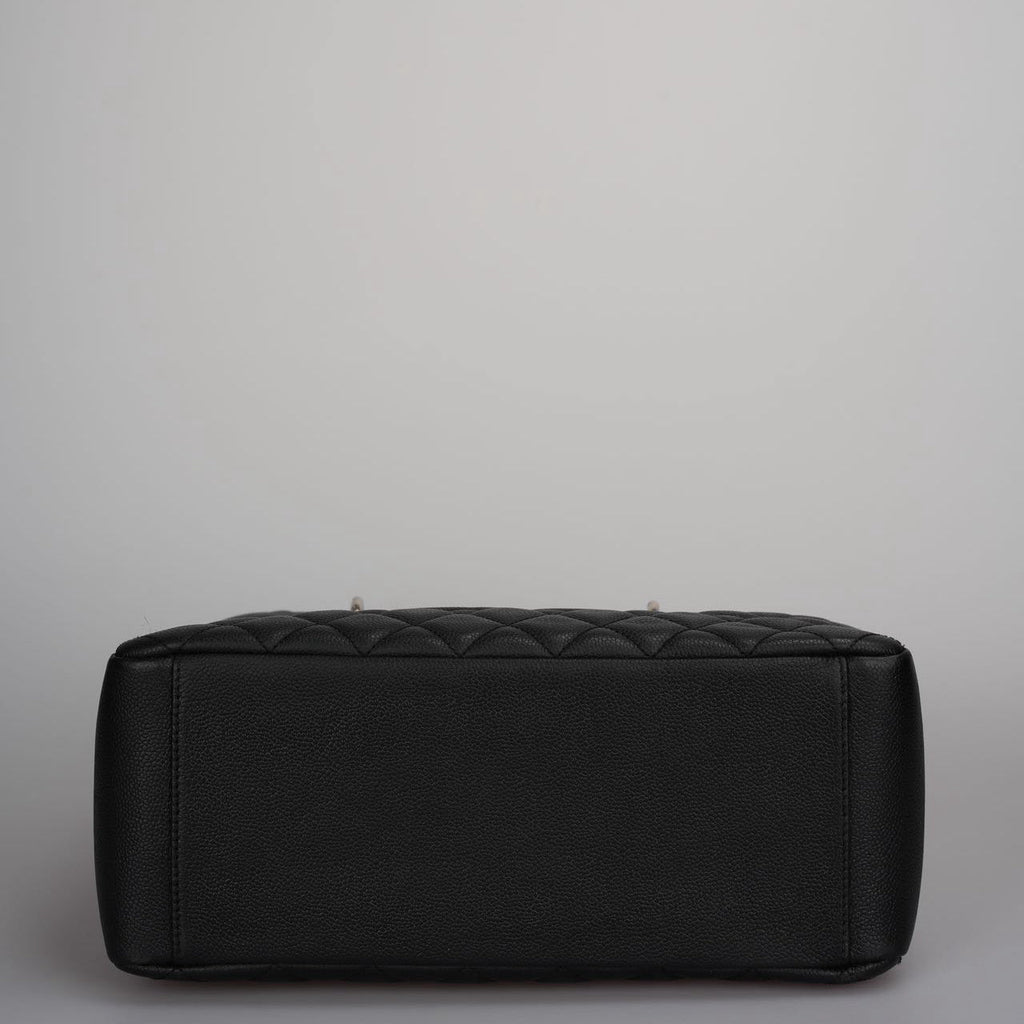 Chanel Black Grand Shopping Tote Black GST Bag in Caviar in Silver 2012