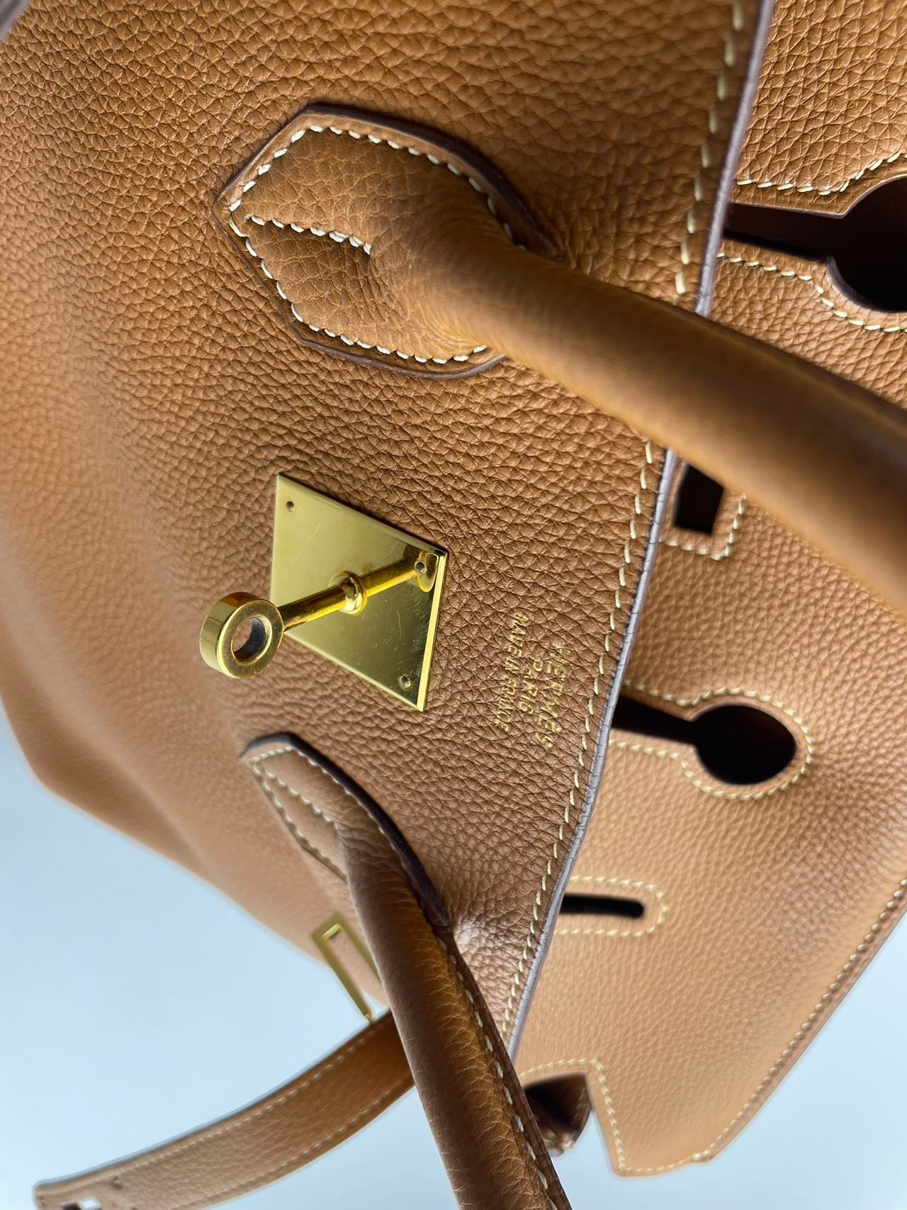 Hermes pre-owned Birkin 35 in gold vintage Togo leather