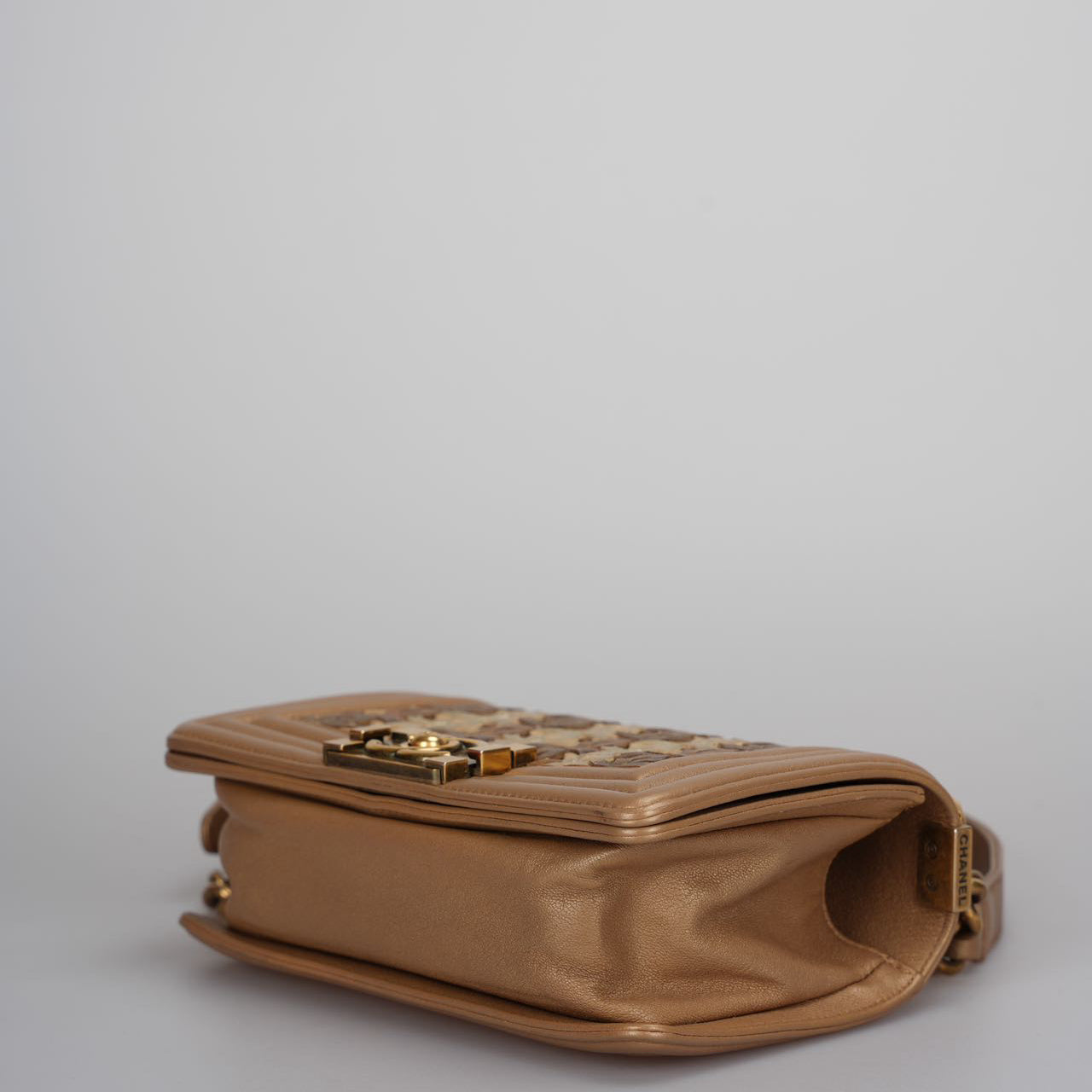 Chanel Le Boy Bag Limited Edition 15C Paris Dubai Small Metallic Gold