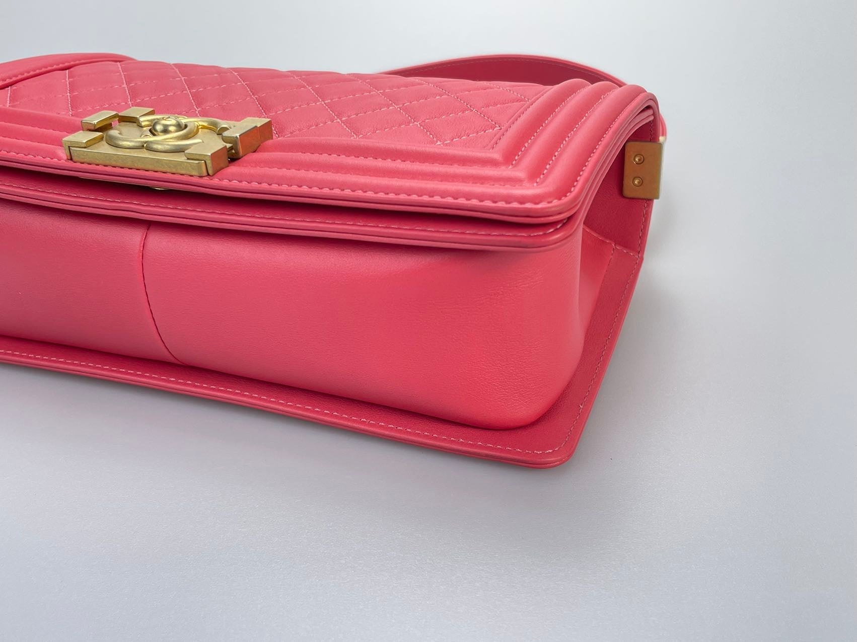Chanel Medium Le boy Bag in Hot Pink with Gold Hardware