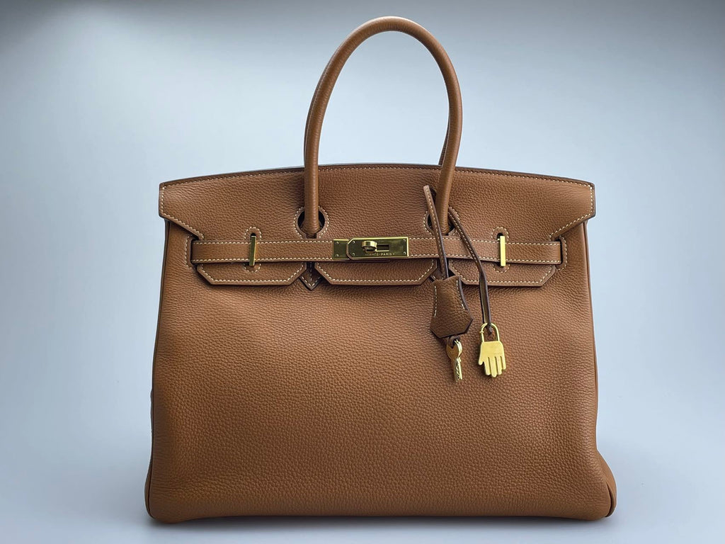 Hermes pre-owned Birkin 35 in gold vintage Togo leather