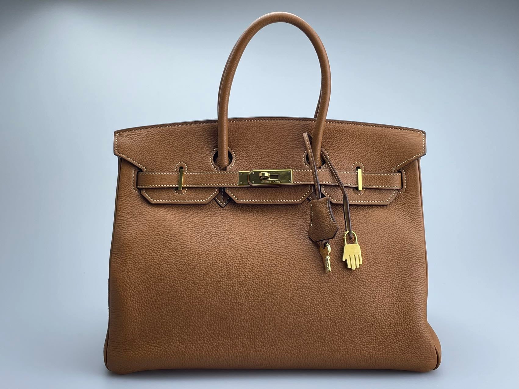 Hermes pre-owned Birkin 35 in gold vintage Togo leather