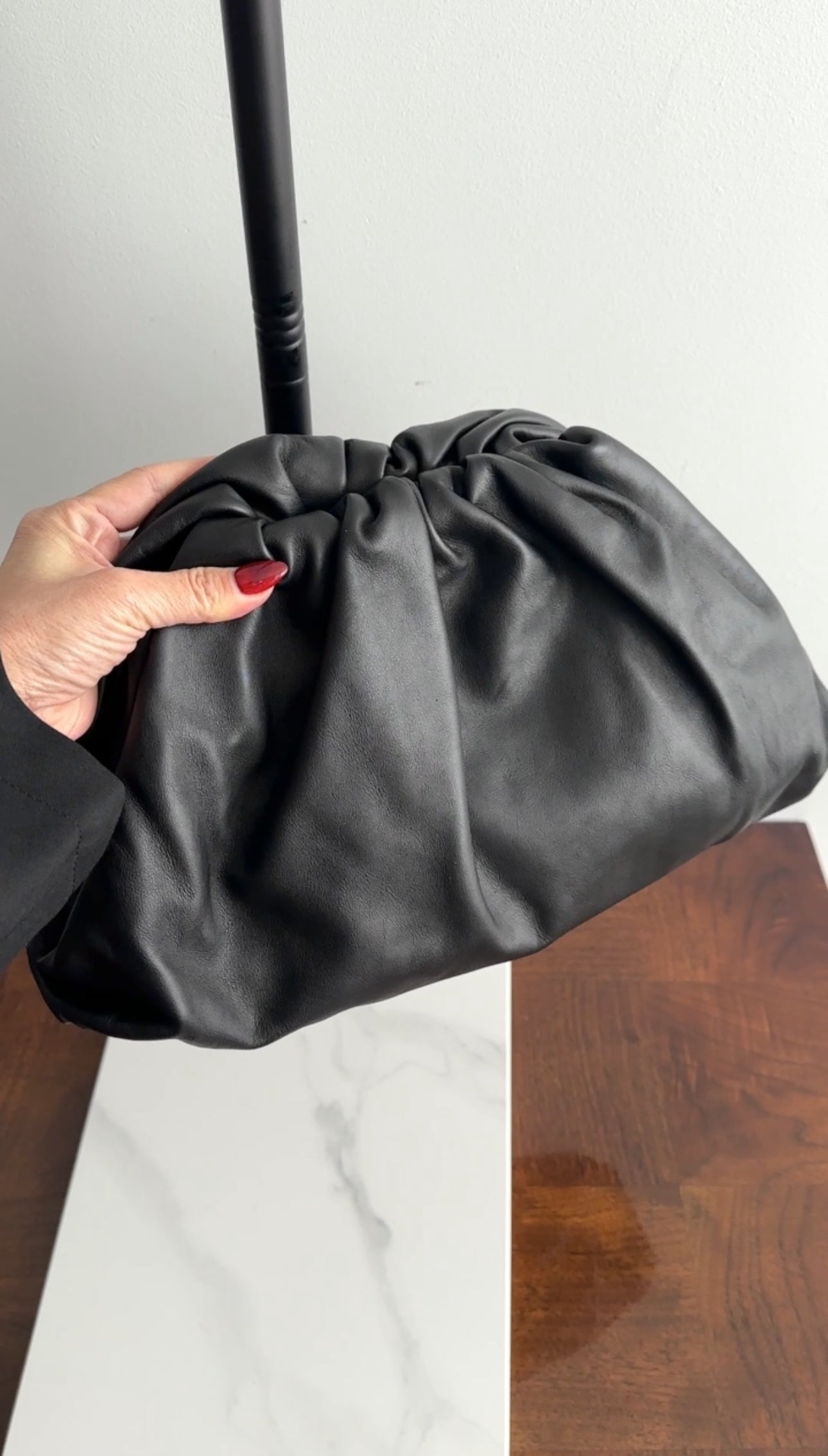 Bottega Veneta The Clutch Pouch Black Leather Bag