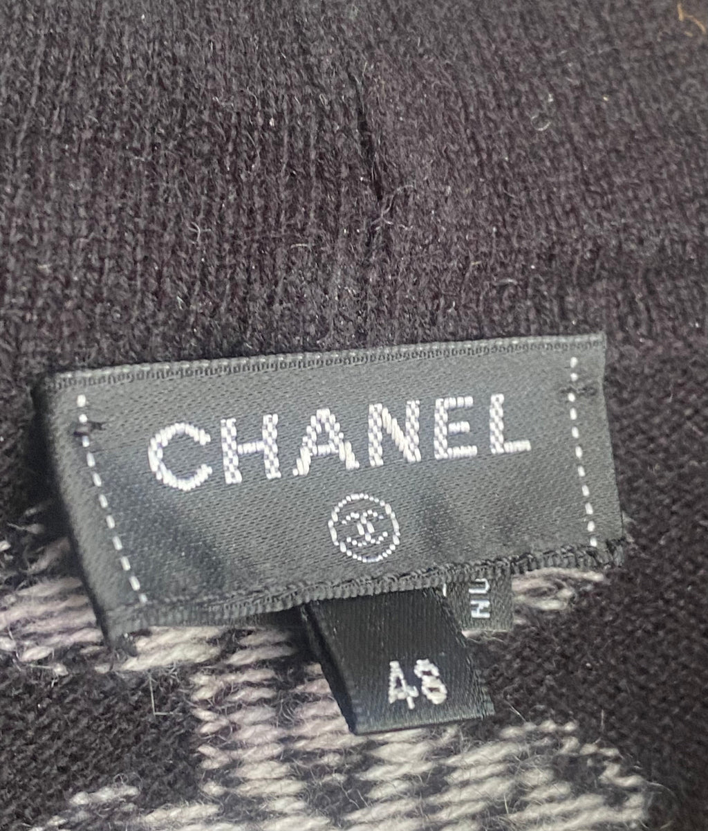 Chanel 2022 Cashmere Lucky Symbols Zip Hoodie Sweater - FR48 / XL