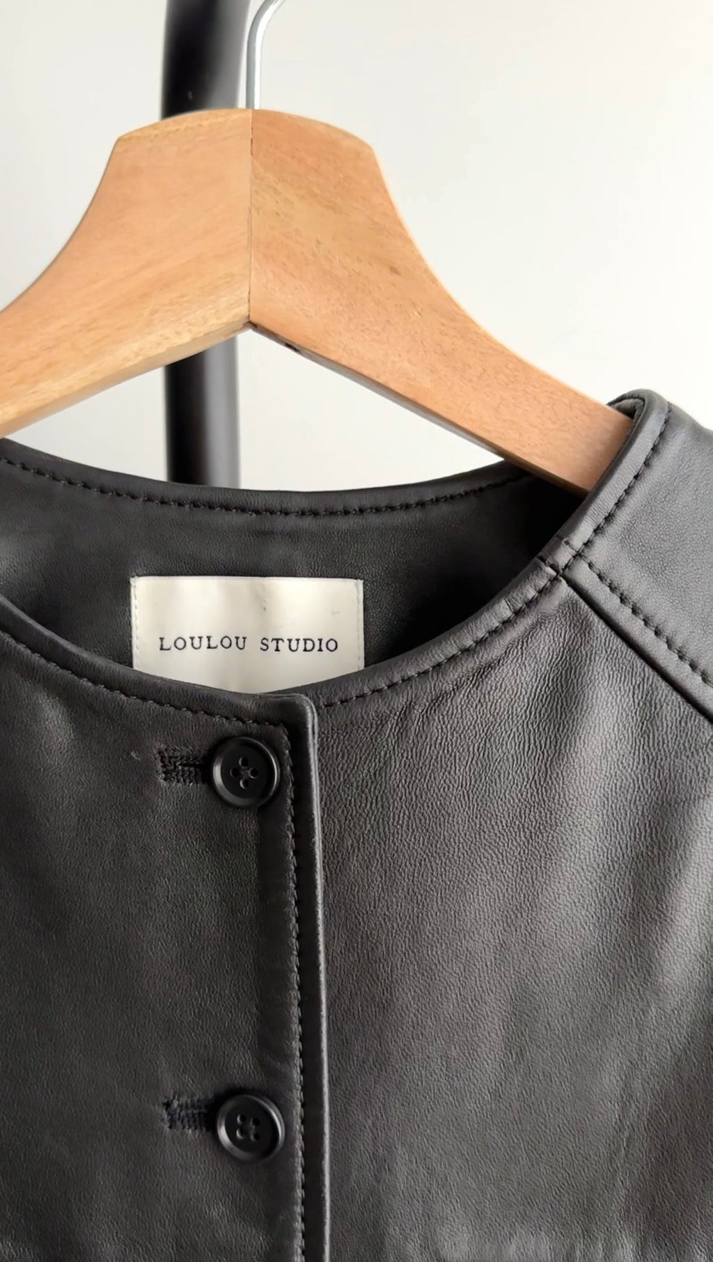 Lou Lou Studio Black Leather Brize Jacket - M