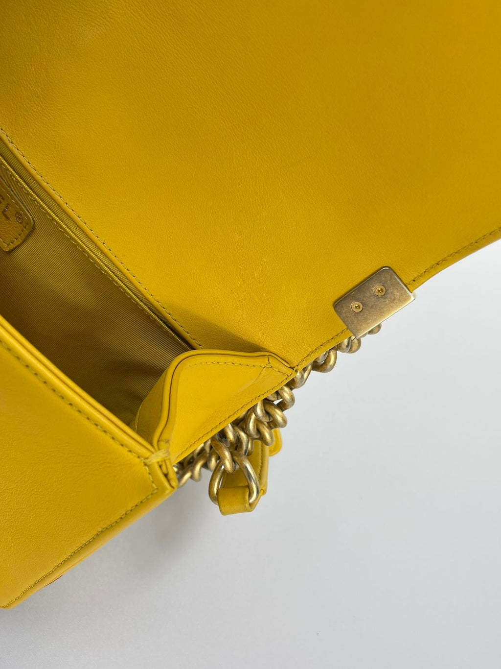 Chanel Le boy Medium in Lemon Yellow Bag with Gold Hardware