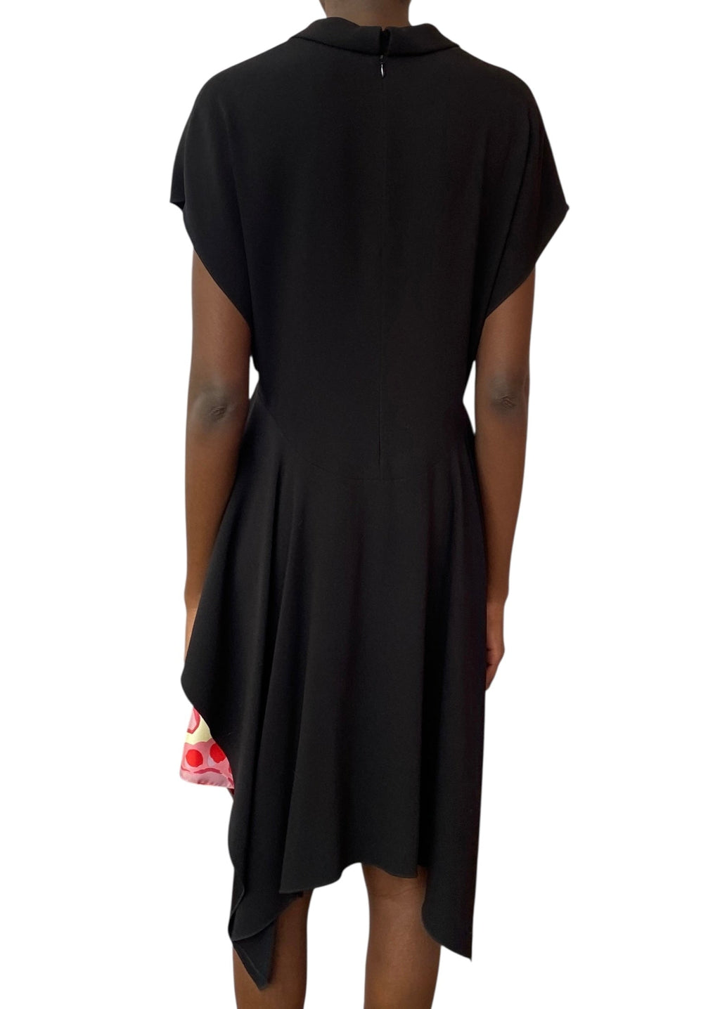 Balenciaga Black Silk Chiffon Floral Sheath Dress - 40 / US 4-6