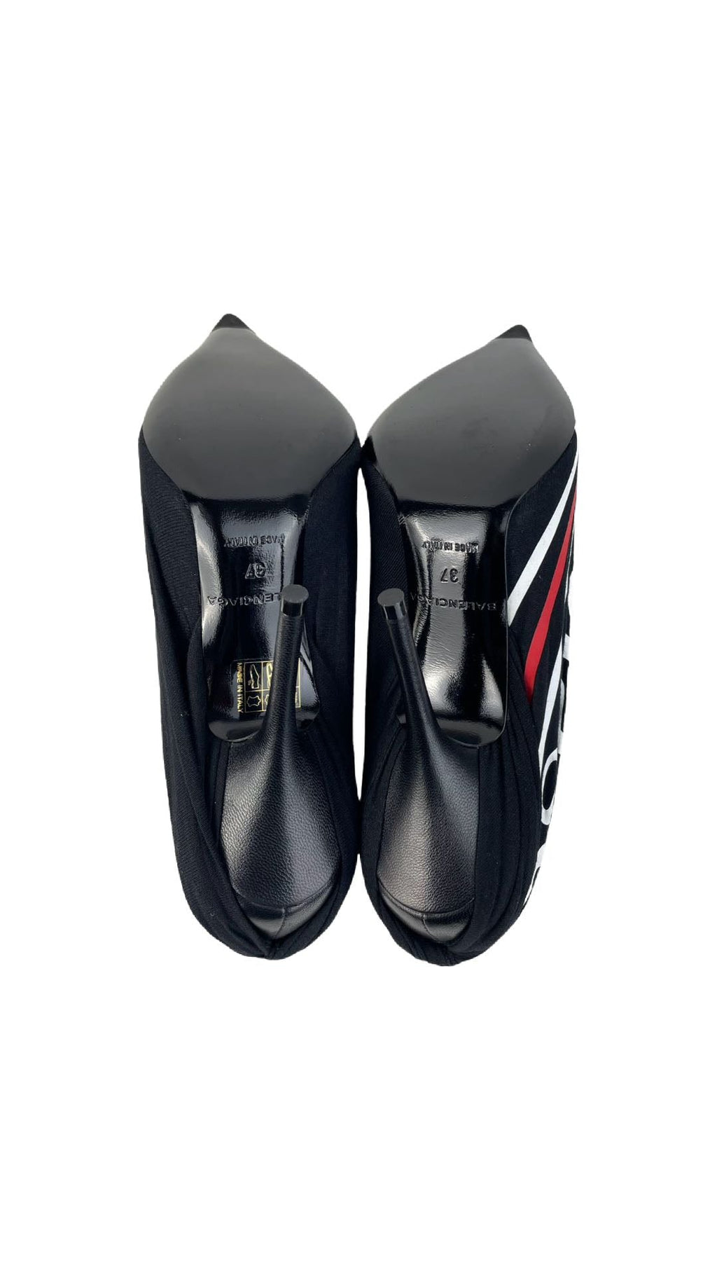 Balenciaga Black Leather Heels 37