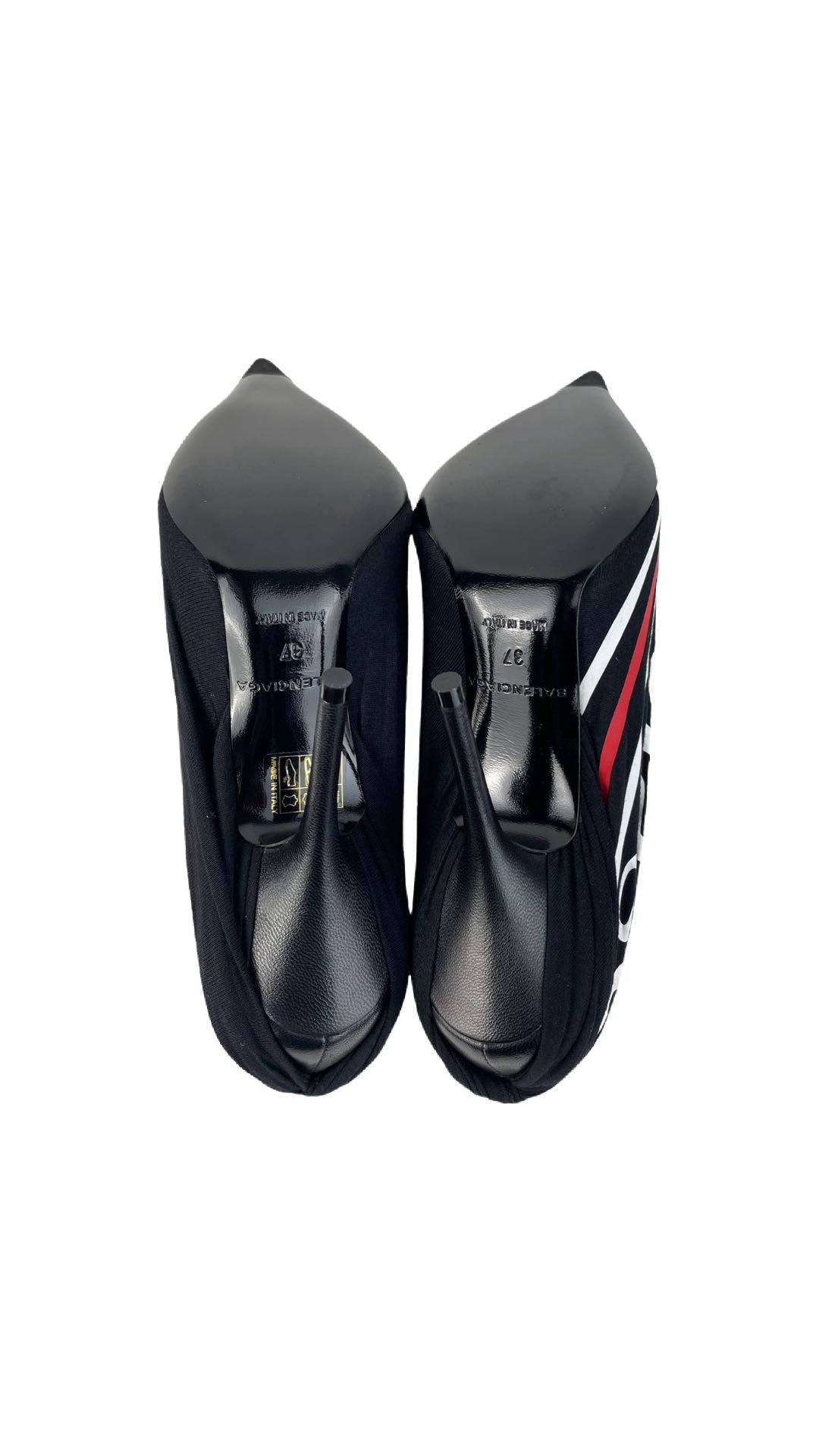 Balenciaga Black Leather Heels 37
