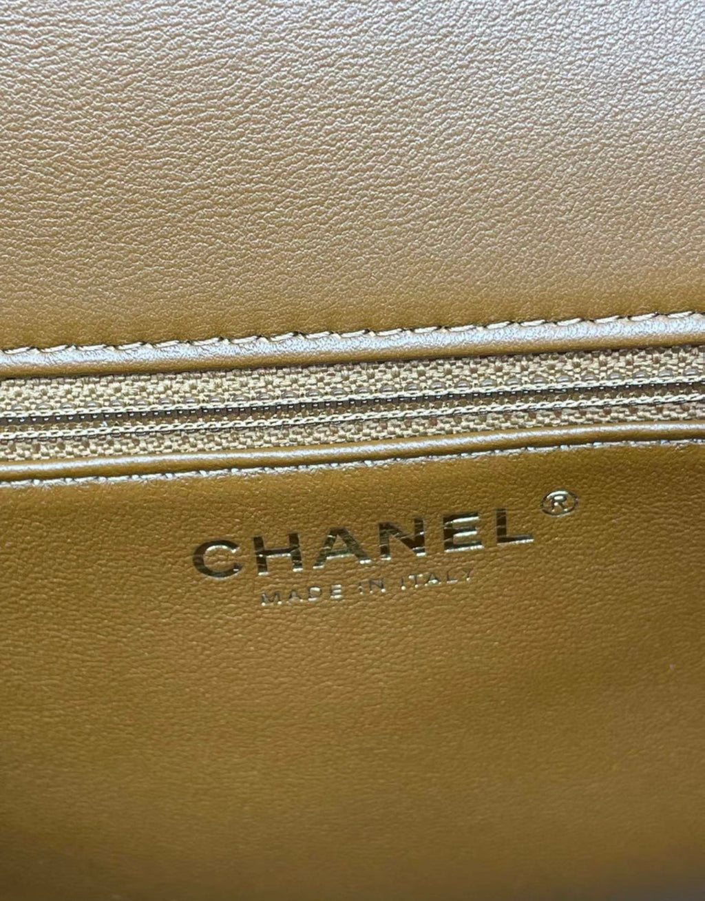 Chanel 24 FLAP BAG Shearling Lambskin & Gold-Tone Metal Beige & Brown