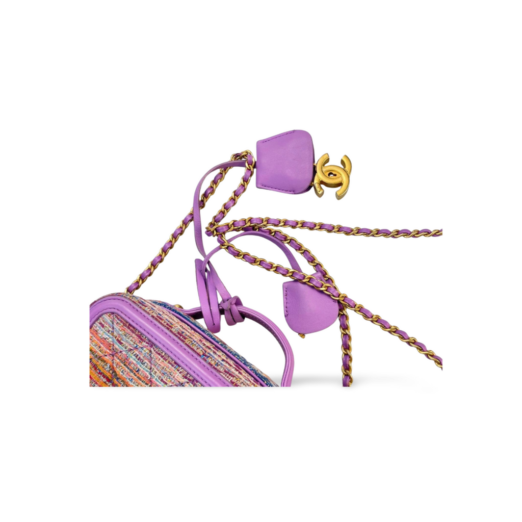 Chanel Tweed Vanity Case Bag with Gold Hardware Small Multi-Color