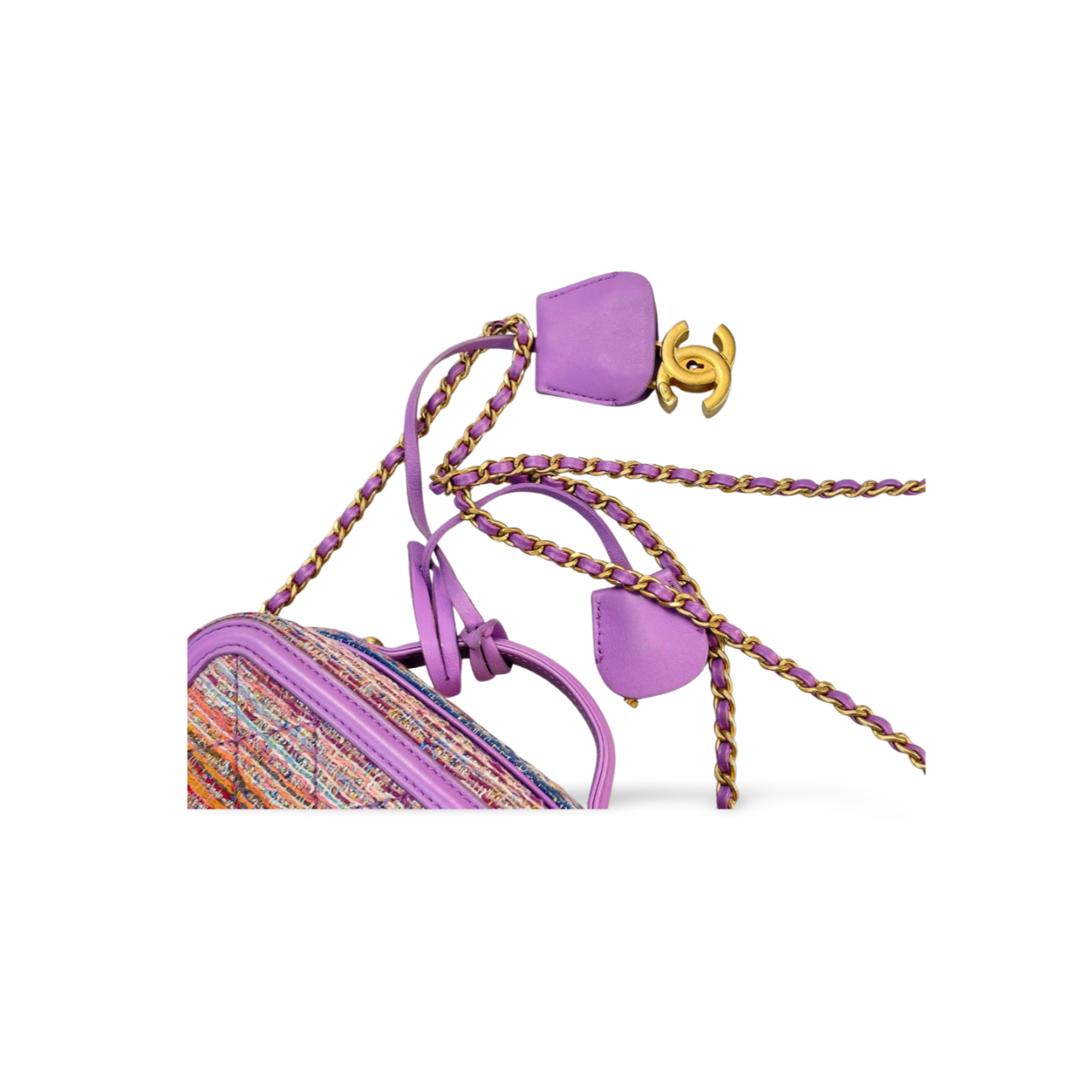 Chanel Tweed Vanity Case Bag with Gold Hardware Small Multi-Color