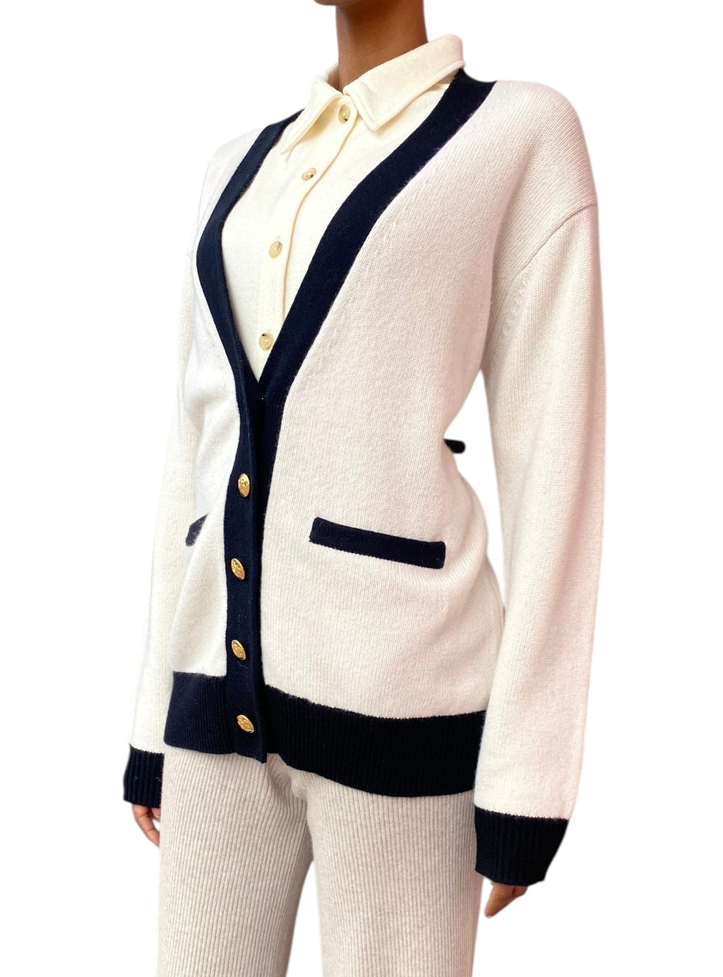 Nili Lotan White Neshat Cashmere igan - M