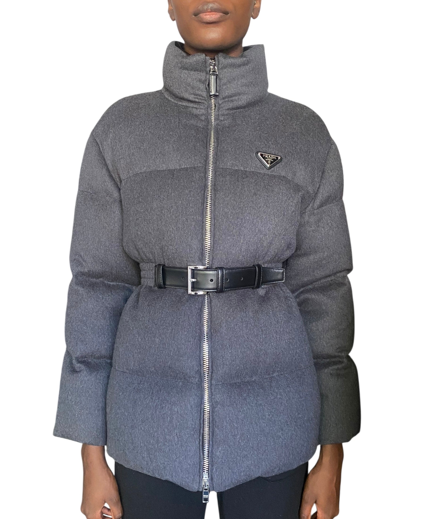 Prada Grey Loden Wool Down Padded Parka - 42 / US 6