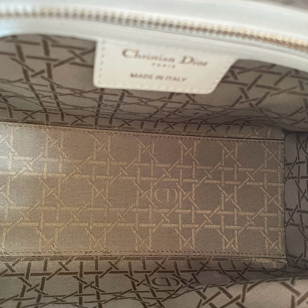Christian Dior White Lady Dior Medium Bag