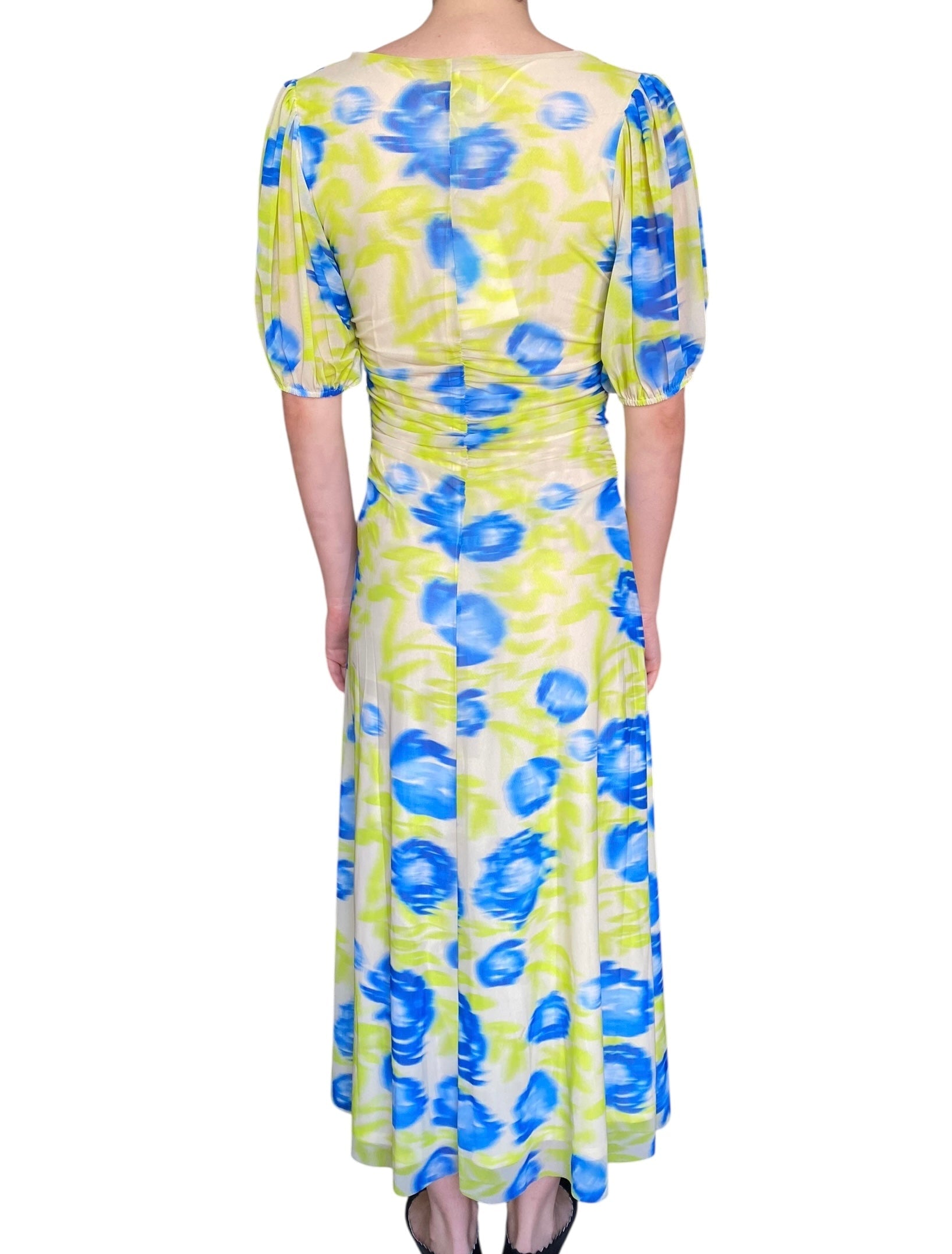 Ganni Green Floral Printed Maxi Dress - 38 / US 6