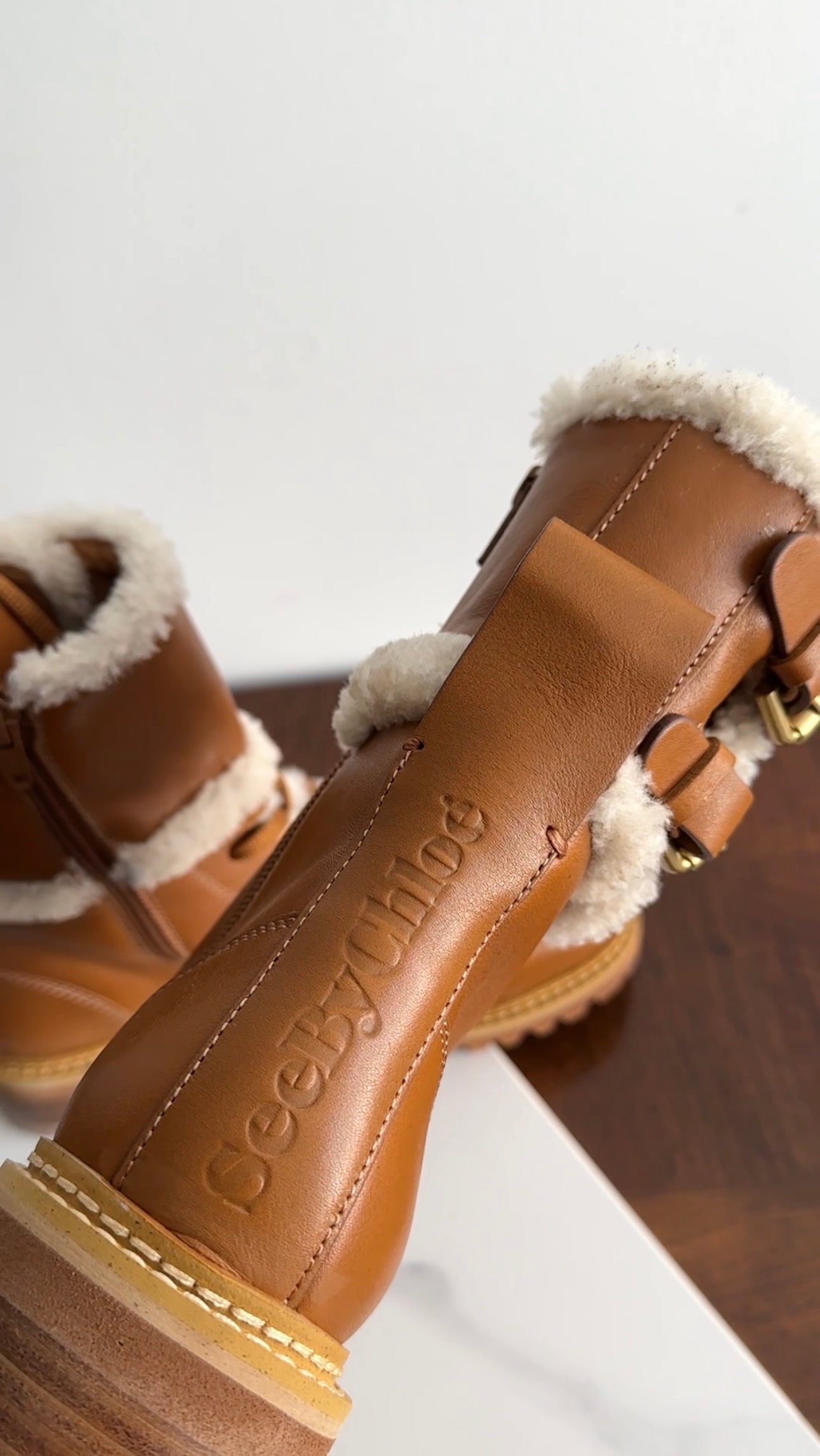See by Chloe Mallory Tan Shearling Boot - 37