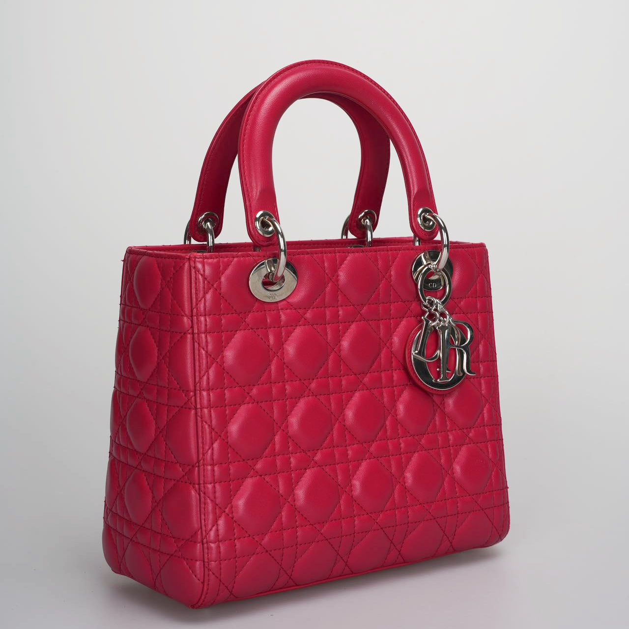 Christian Dior Lady Dior Bag Medium Red Cannage Lambskin Handbag