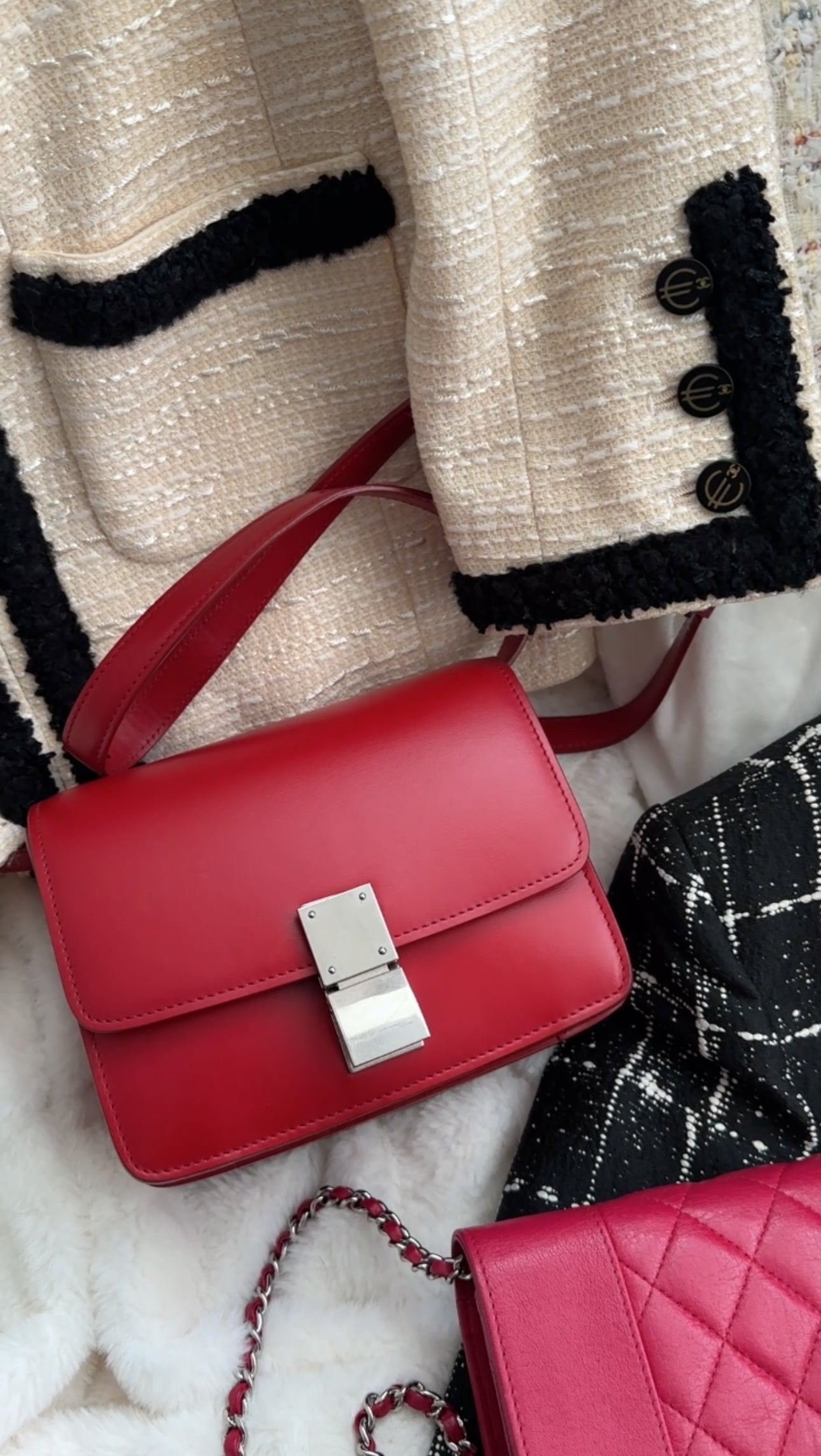 Celine Red Leather Small Box Bag