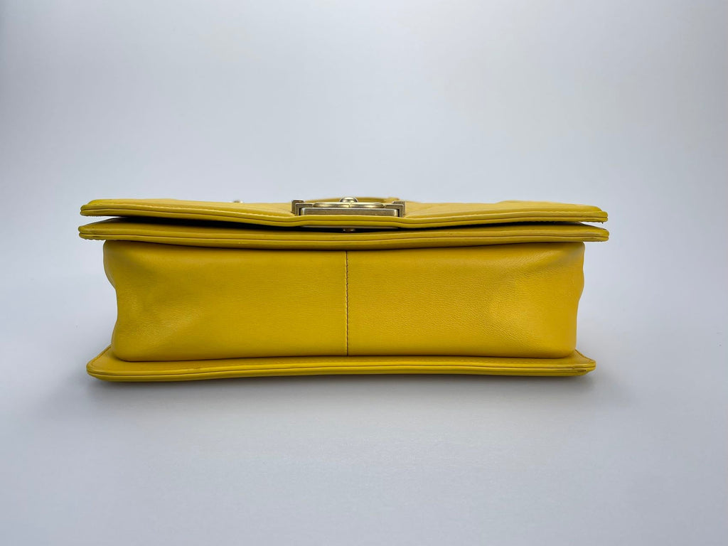 Chanel Le boy Medium in Lemon Yellow Bag with Gold Hardware