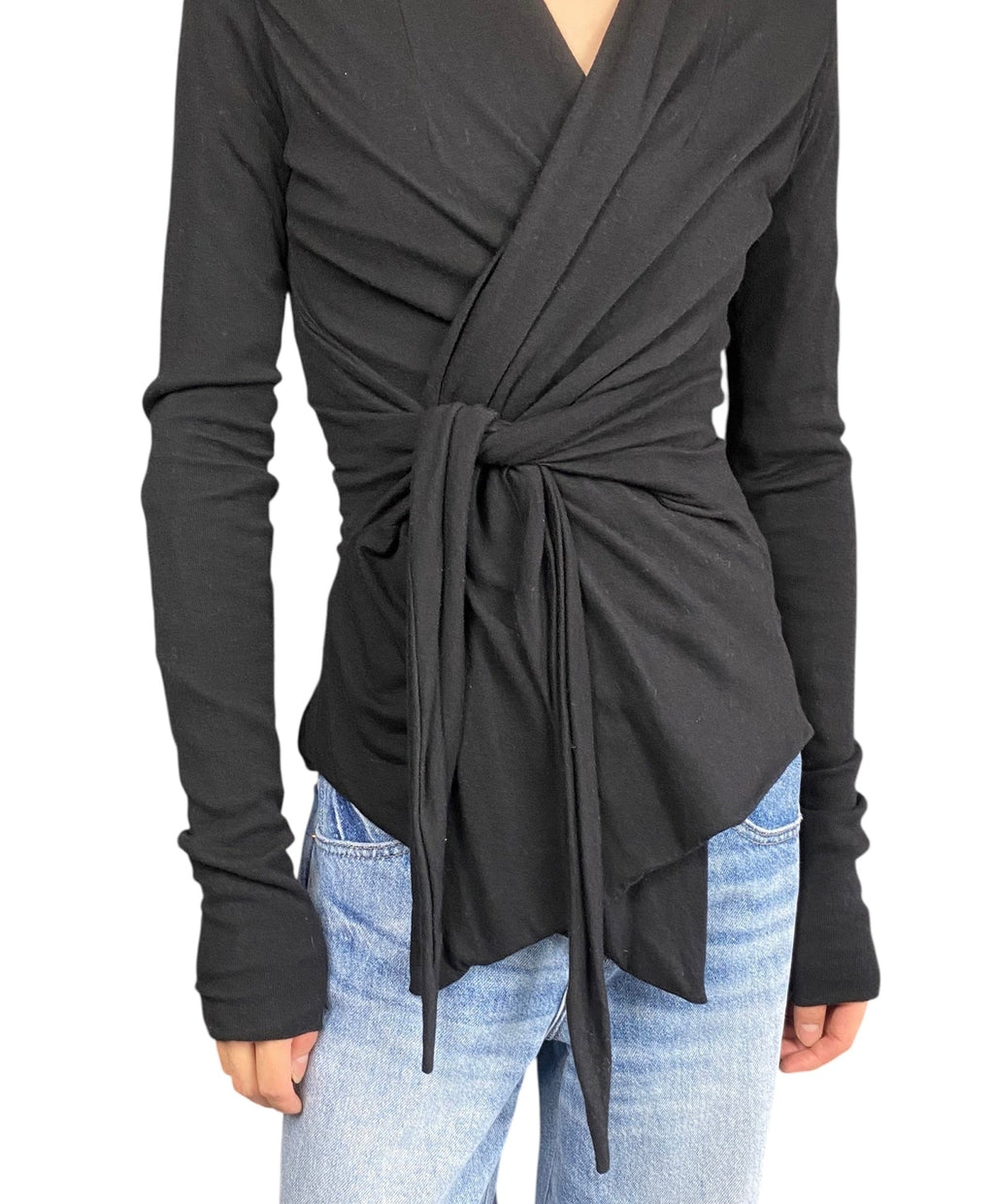 Rick Owens Lillies Black Wrap igan - IT 42 / US 8