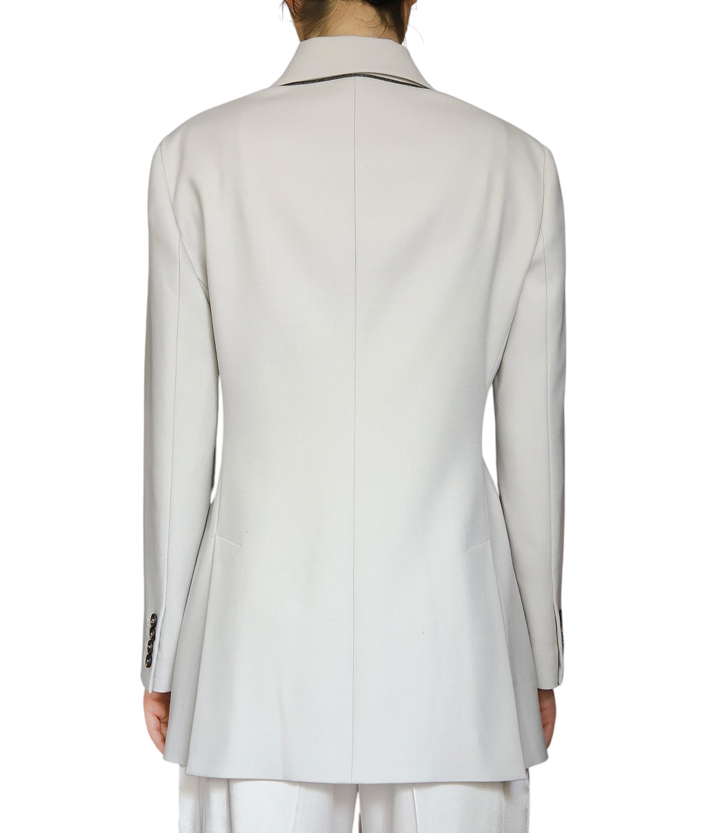 Brunello Cucinelli Ivory Wool Blend Blazer - IT 44 / US 8