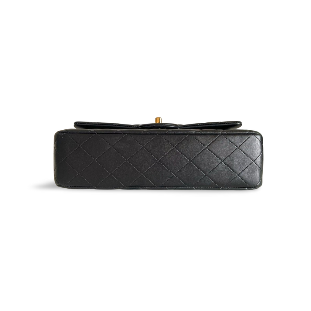 Chanel Black Timeless Flap Bag Medium Lambskin Leather With Gold Hardware