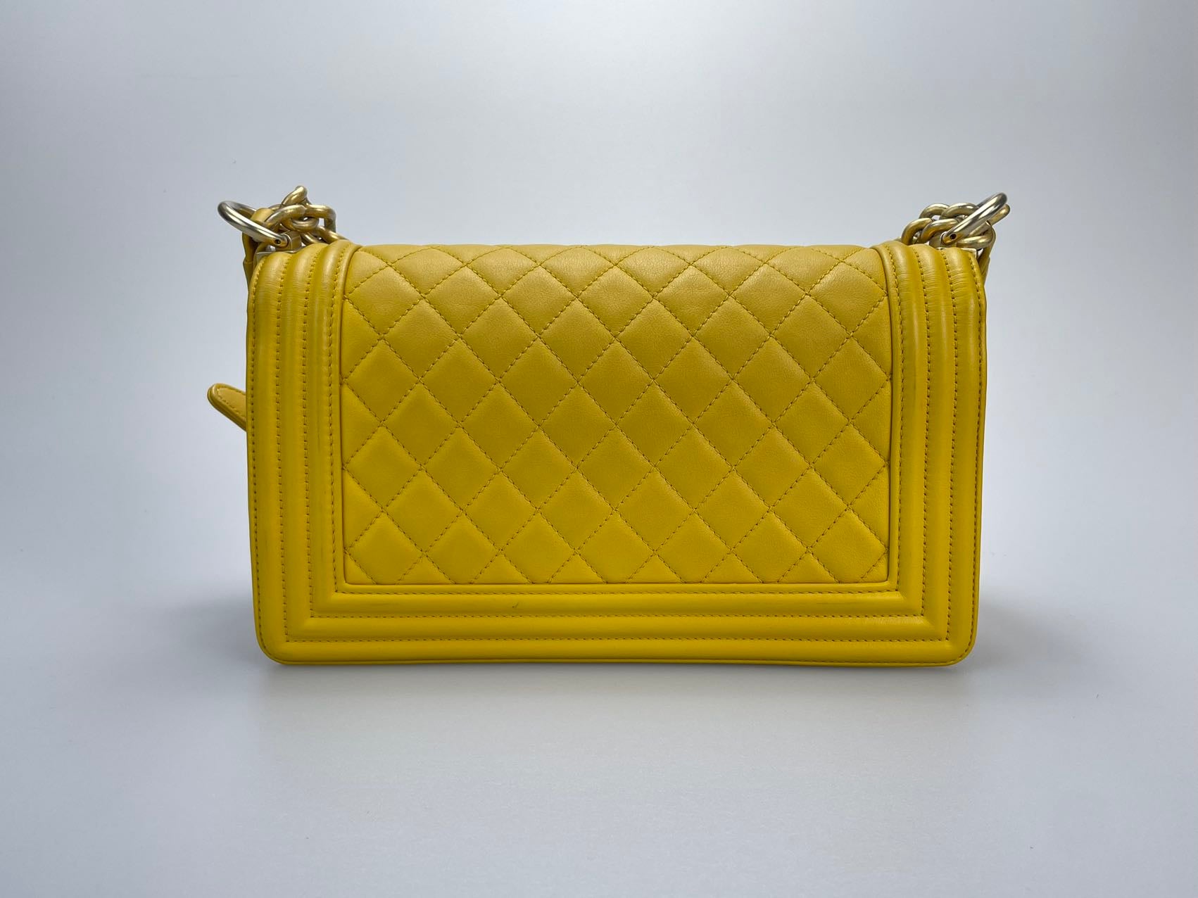 Chanel Le boy Medium in Lemon Yellow Bag with Gold Hardware