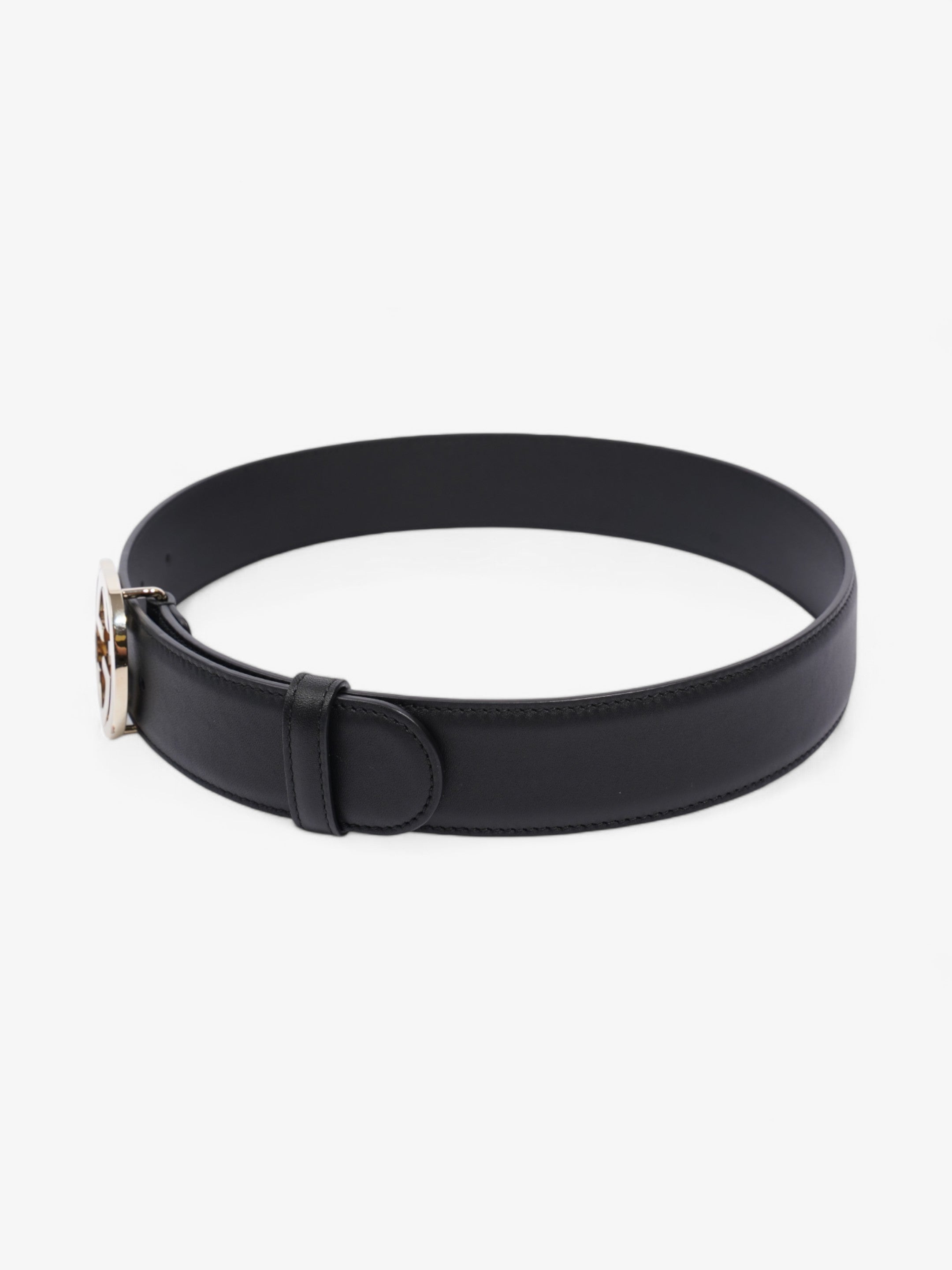Gucci Interlocking G Belt Black / Gold Leather 70cm / 28"