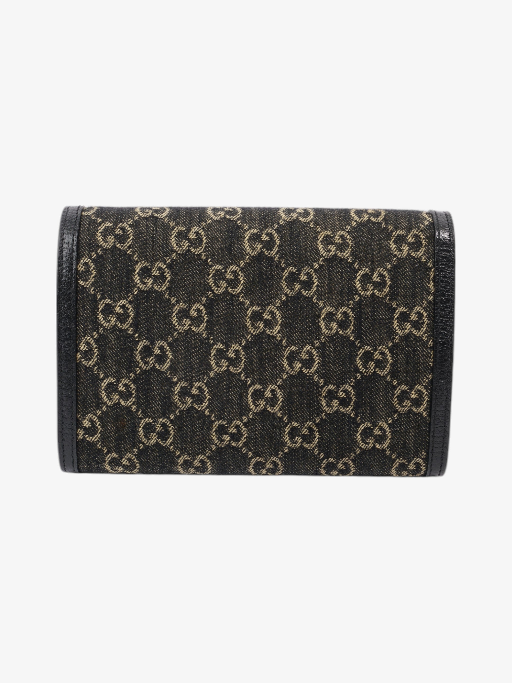 Gucci Dionysus Chain Wallet Black / GG Supreme / Ivory Denim