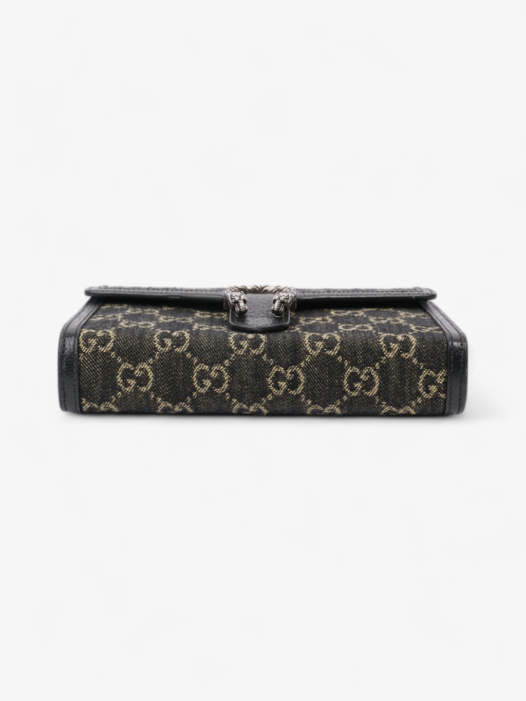 Gucci Dionysus Chain Wallet Black / GG Supreme / Ivory Denim