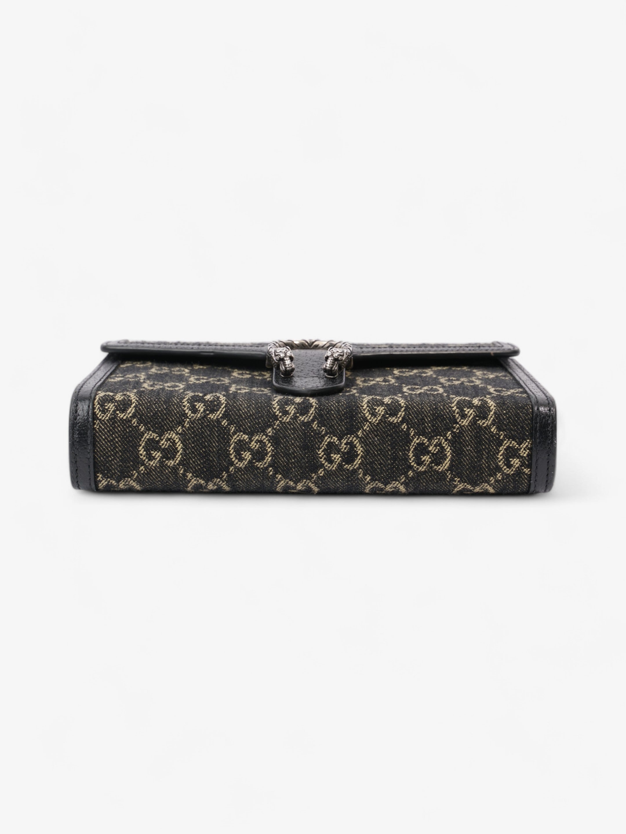 Gucci Dionysus Chain Wallet Black / GG Supreme / Ivory Denim