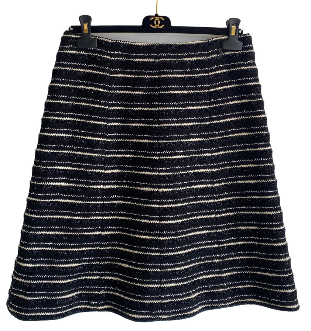 Chanel Wool Blend Stripe Skirt