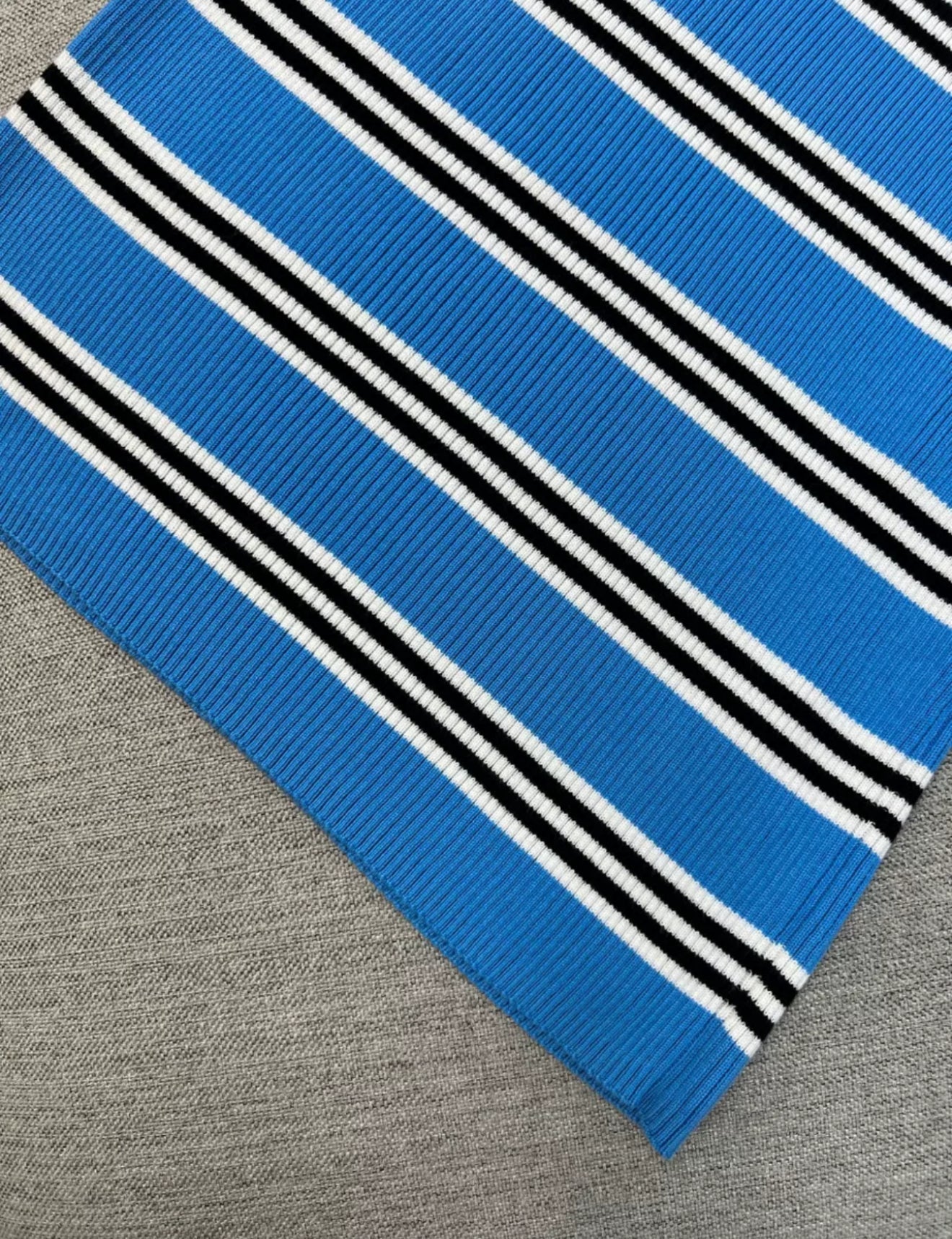 Chanel 24A blue striped knitted skirt