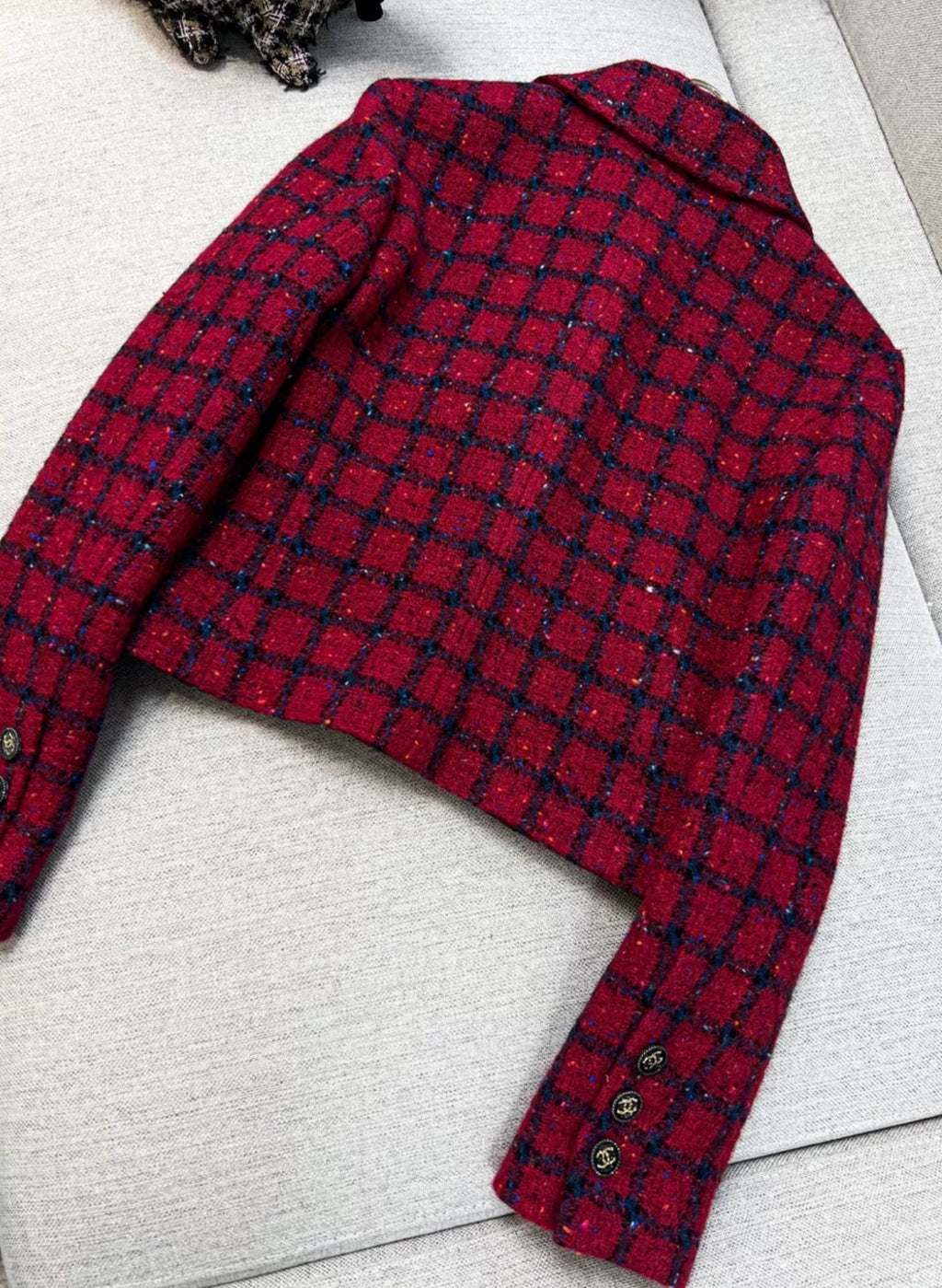 Chanel 22k red tweed jacket