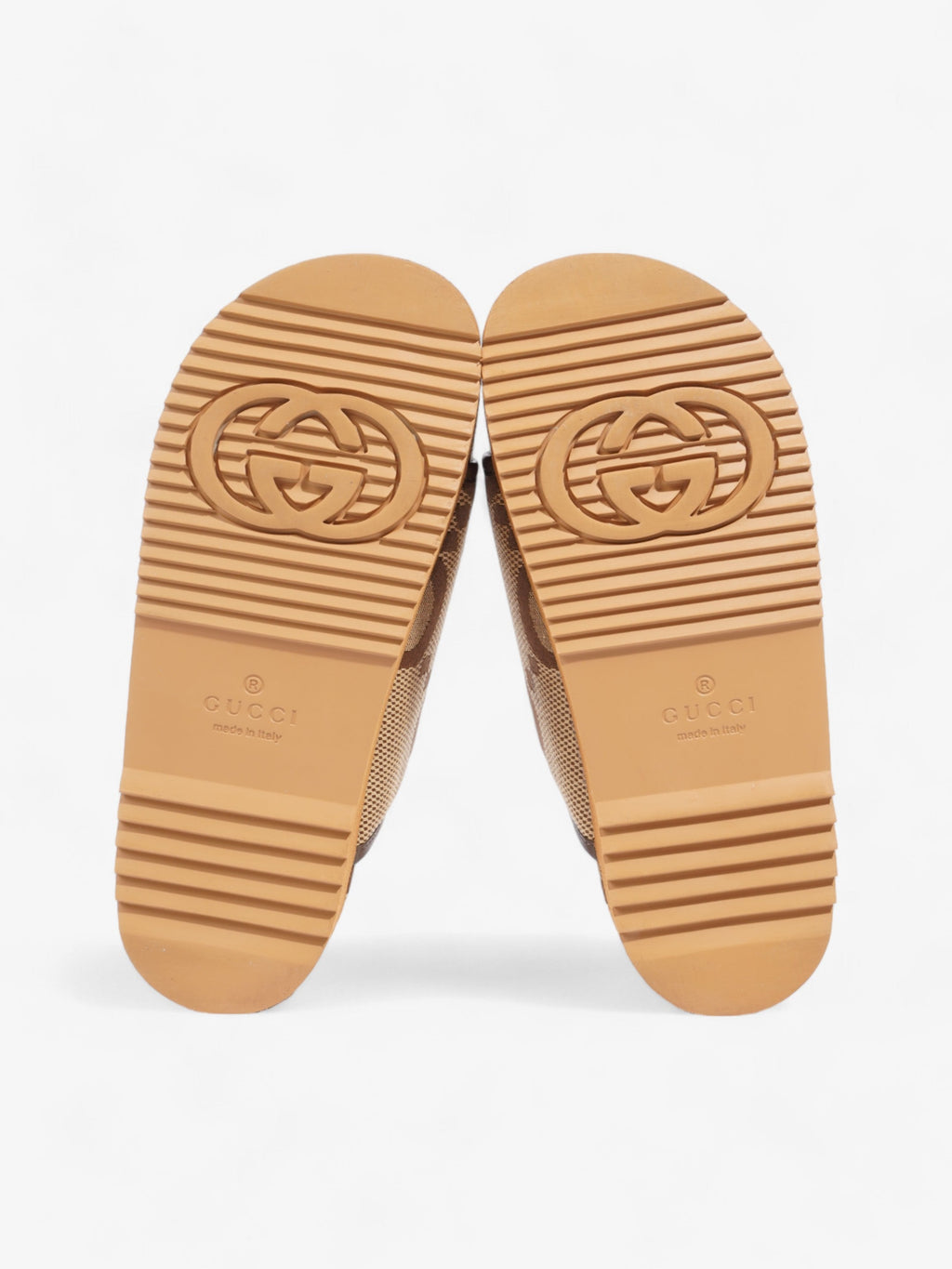 Gucci GG Platform Slides Beige And Ebony GG Supreme Canvas EU 38 UK 5