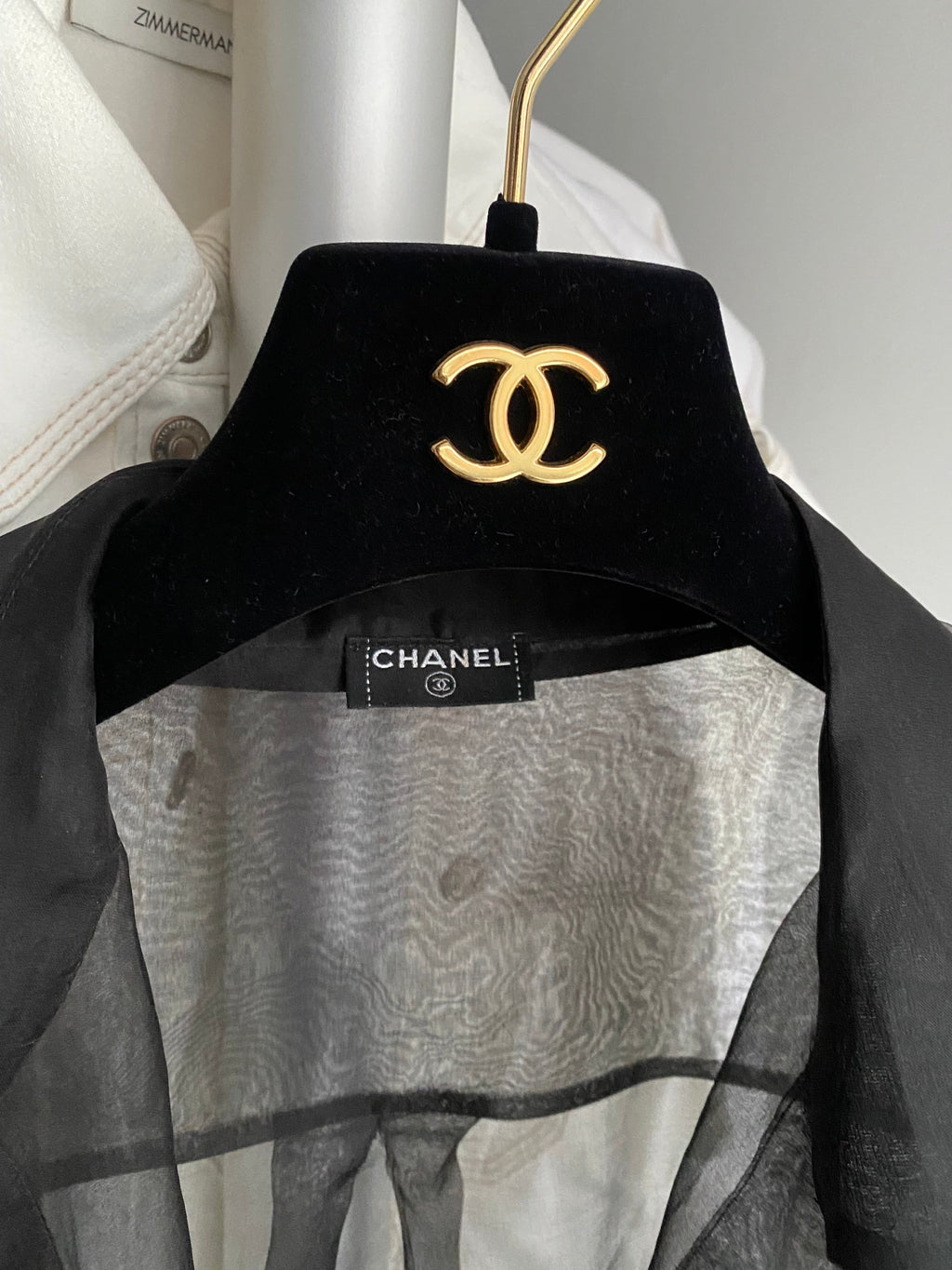 Chanel Black Sheer Chiffon Shirt - FR 38 / US 4-6