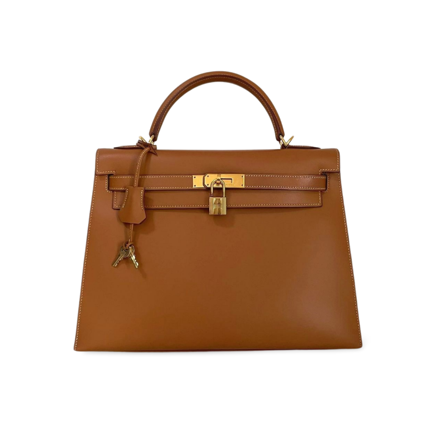 Hermes Kelly Bag 32cm In Gold (Brown) Box Leather With Gold Hardware